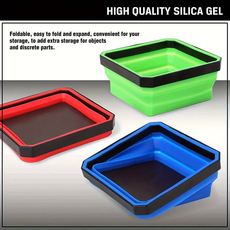 1pc Magnetic Tray, Collapsible Magnetic Parts Tray For Small Parts