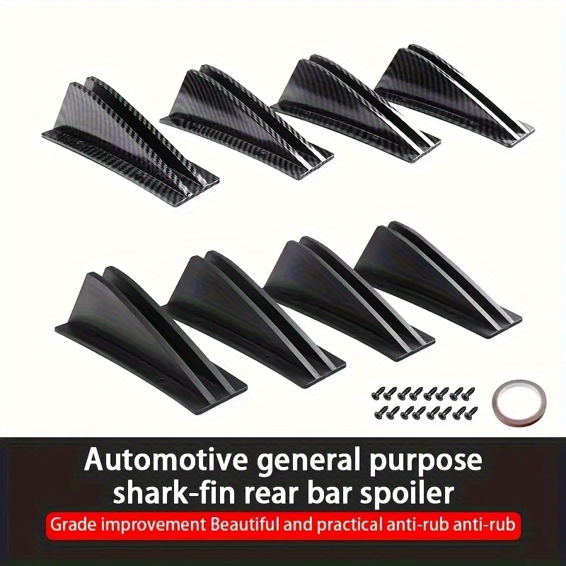 4pcs Universal Car Rear Bumper Lip Diffuser Triangle Shark Fin