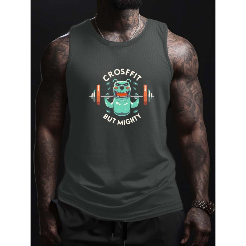 

Débardeur sans manches Crossfit Mighty Print, sous-vêtement actif pour homme pour l'entraînement à la salle de sport