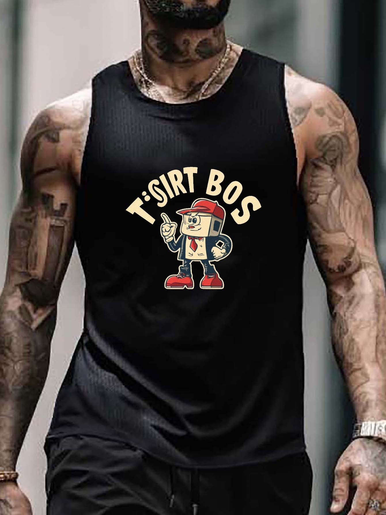 Anime Inosuke Print Stringer Mens Tank Tops Sleeveless Athletic Sweatshirt  With Y Back Vest For Gym, Fitness, And Bodybuilding From Covde, $12.15