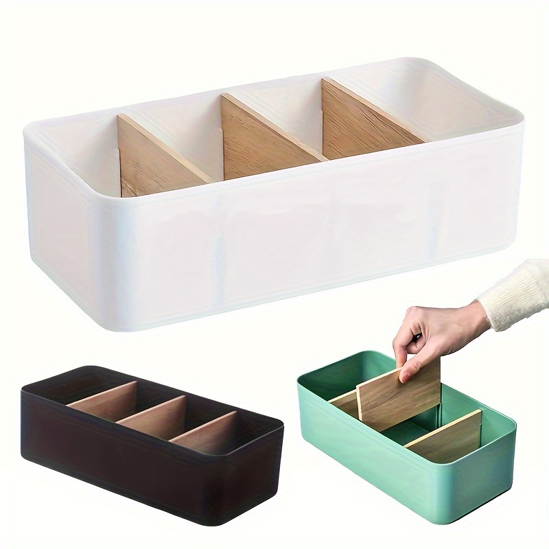 1pc Desktop Plastic Compartment Organizer Box For Cosmetic Storage