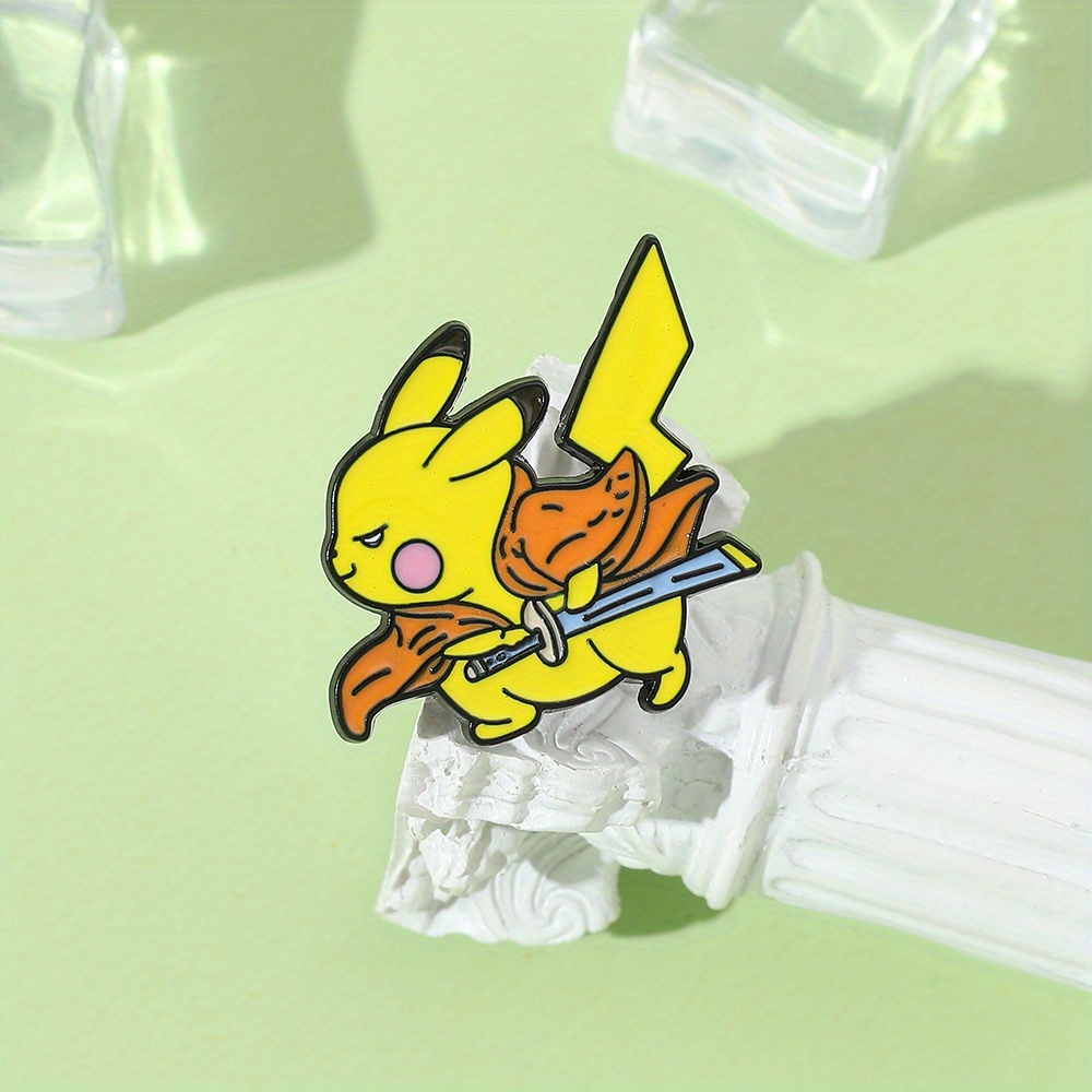 Cartoon Enamel Lapel Pins Kawaii Pikachu Eevee Alloy - Temu