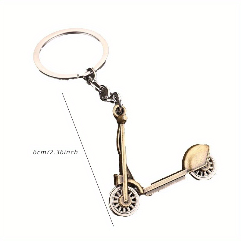 Skateboard Key chain Vital Scooter Keychain Small Gift Scroomer Key Rings  Key Accessories Small Penders Metal Key Ring Pendant Car Keychain,Gold 