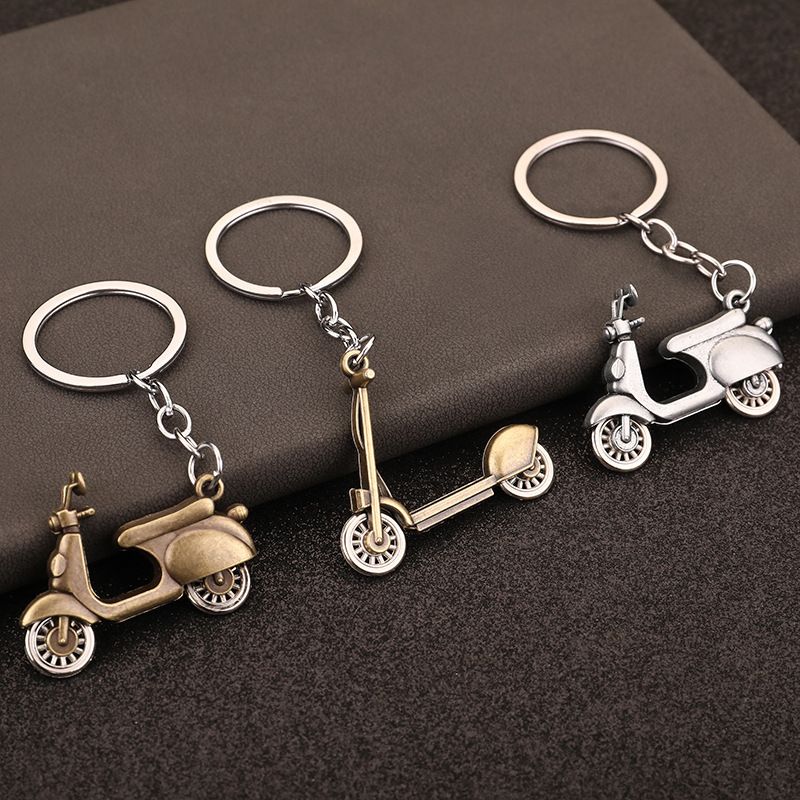 Skateboard Key chain Vital Scooter Keychain Small Gift Scroomer Key Rings  Key Accessories Small Penders Metal Key Ring Pendant Car Keychain,Gold 