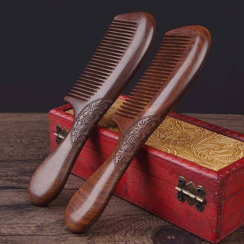 

Durable Sandalwood Double-sided Comb For Detangling And Hairdressing