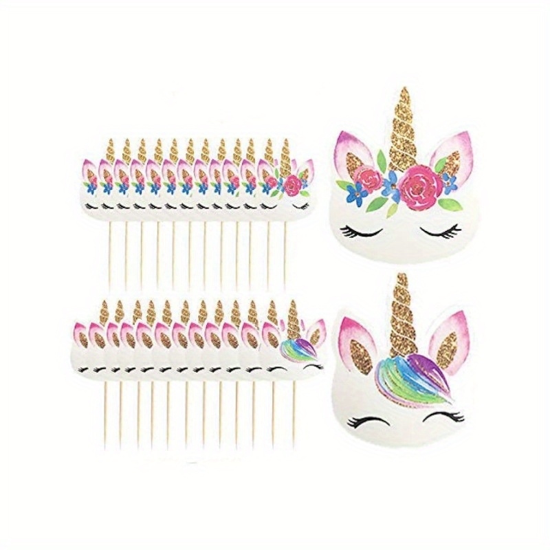 Unicorn Cupcake Toppers Party Supplies Cake Decorating - Temu