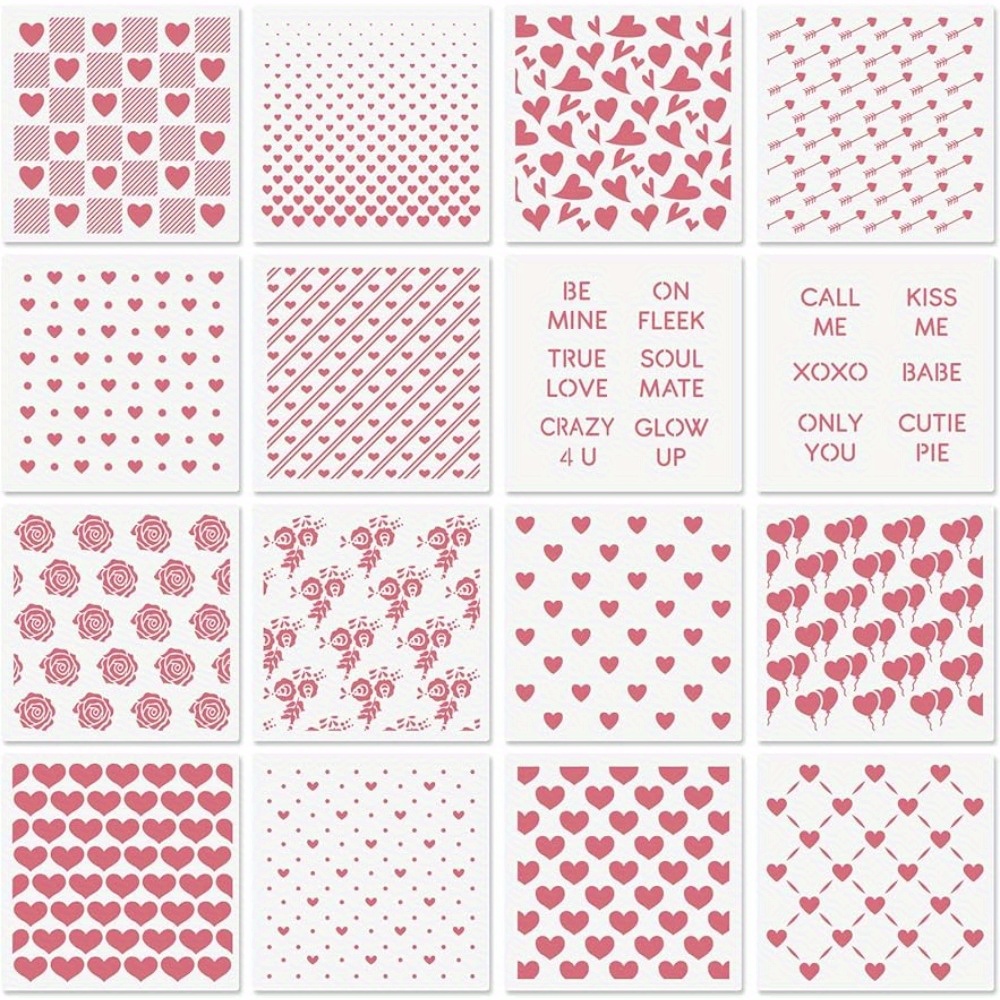 JULBEAR Valentine's Day Cookie Stencils, 36 Pieces Reusable Cookie Coffee  Decorating Stencils Templates Mold Tools for Cookies Baking Painting  Dessert
