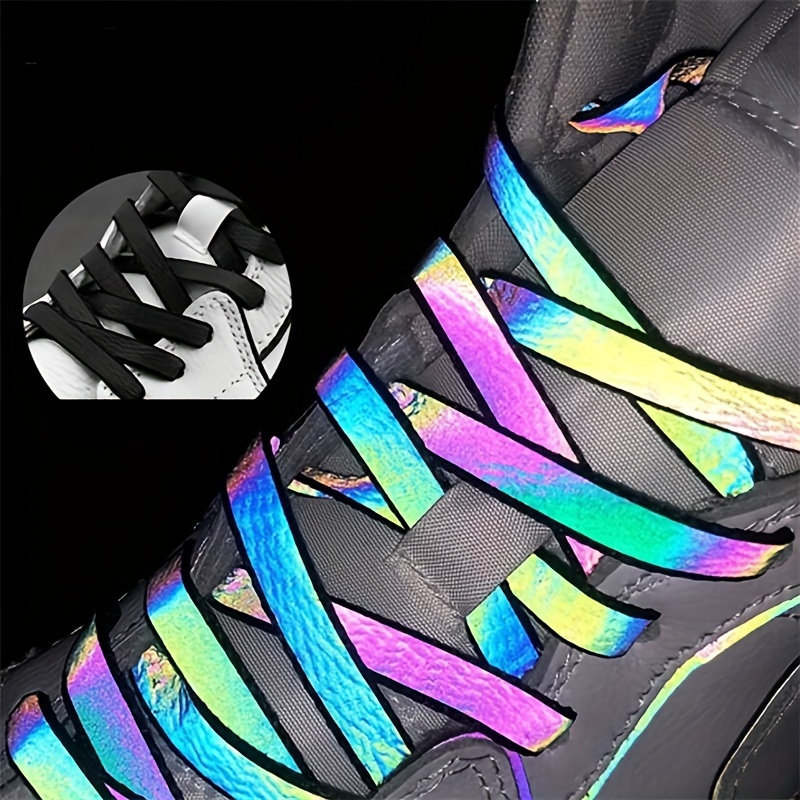 1Par De Cordones Holográficos Reflectantes, Cordones Y Coloridos Que  Cambian De Color Para Zapatillas Y Zapatos De Skate