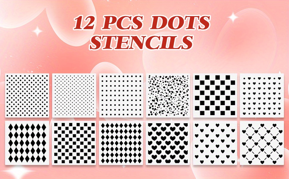 Mixed Media Stencils Polka Dot Stencils Checkered Stencils - Temu