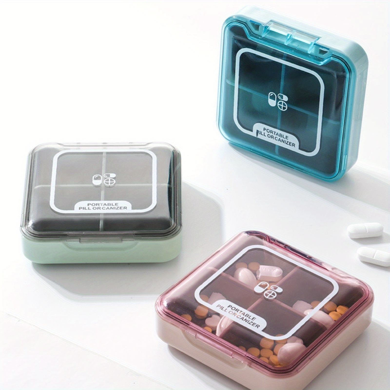 Small Pill Case Well Sealed Travel Pill Box Portable Daily - Temu