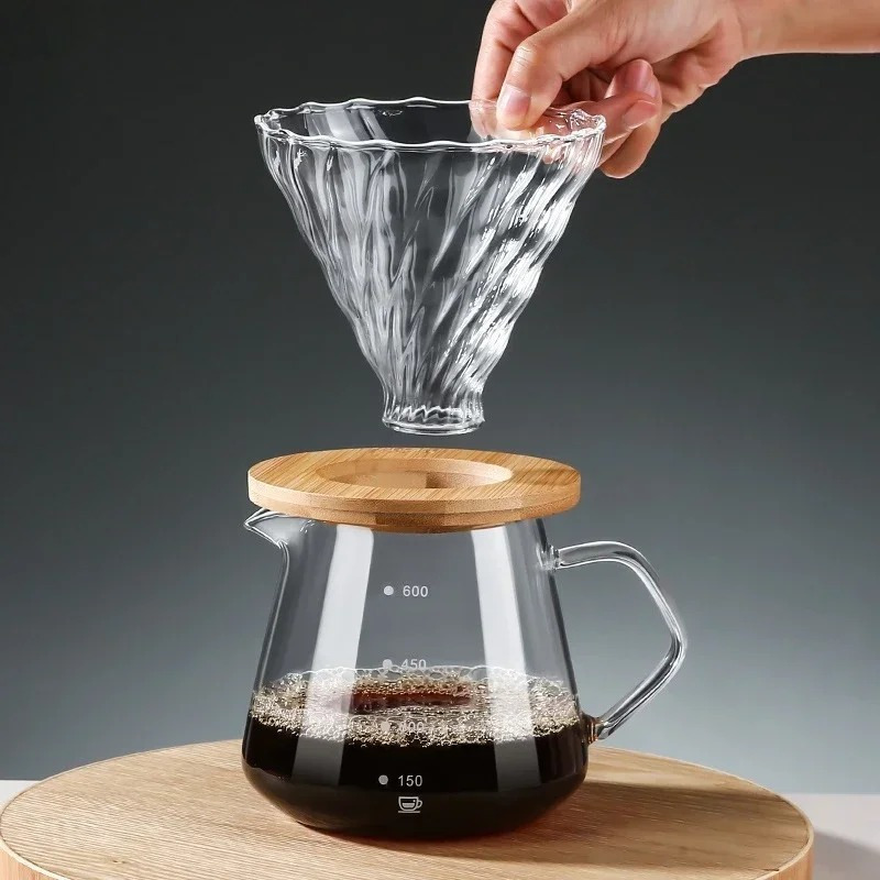 Pour over Coffee Brewer, Glass Coffee Pot, Glass Portable Pour over Coffee  Maker, Coffee Dripper Brewer, for Birthday Gifts party kitchen 