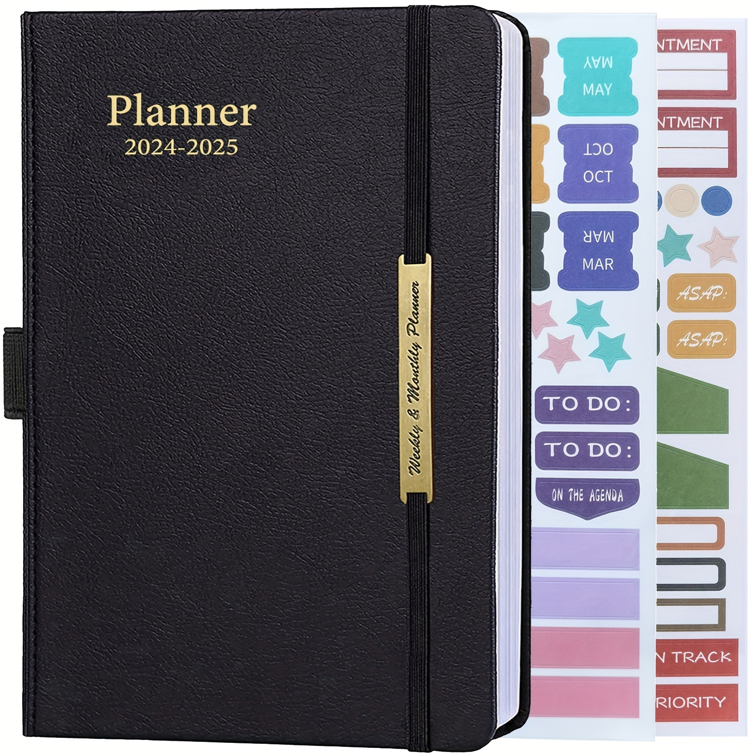 Diary 2024-2025 - 18 Month Diary from Jan. 2024 to Mid Year Jun.2025, A5  Week to View Diary, Weekly & Month Planner with Leather Cover, Pen Loop