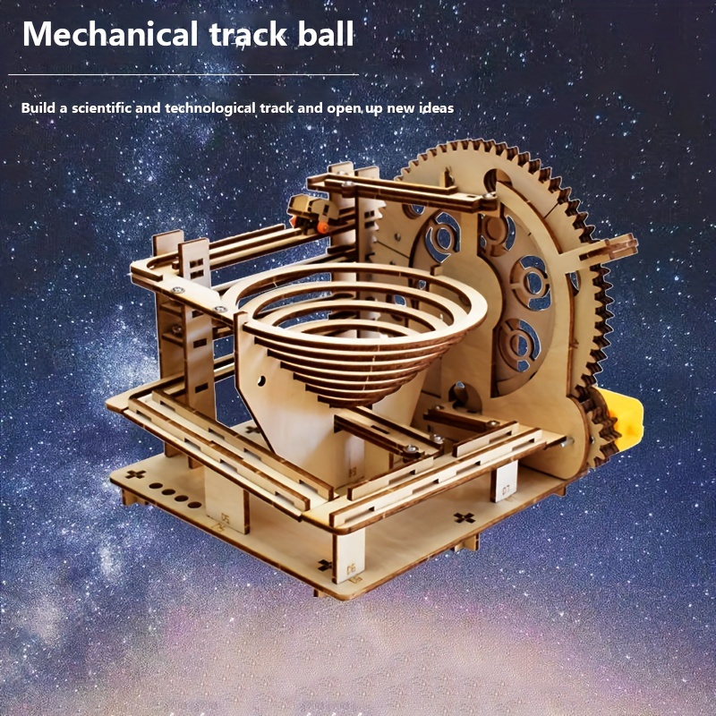 

Diy Technology Small Making Wooden Electric Track Roller Balls, Handmade Building Blocks For Students, Technology Assembled Toys, Christmas Gift