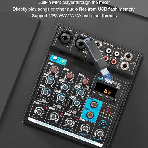 4 Canale Mixer Dj Mixing Console Con Connessione Wireless 48v Phantom Power  Monitor Karaoke System Usb Mixer Audio, Trova Grandi Offerte Ora