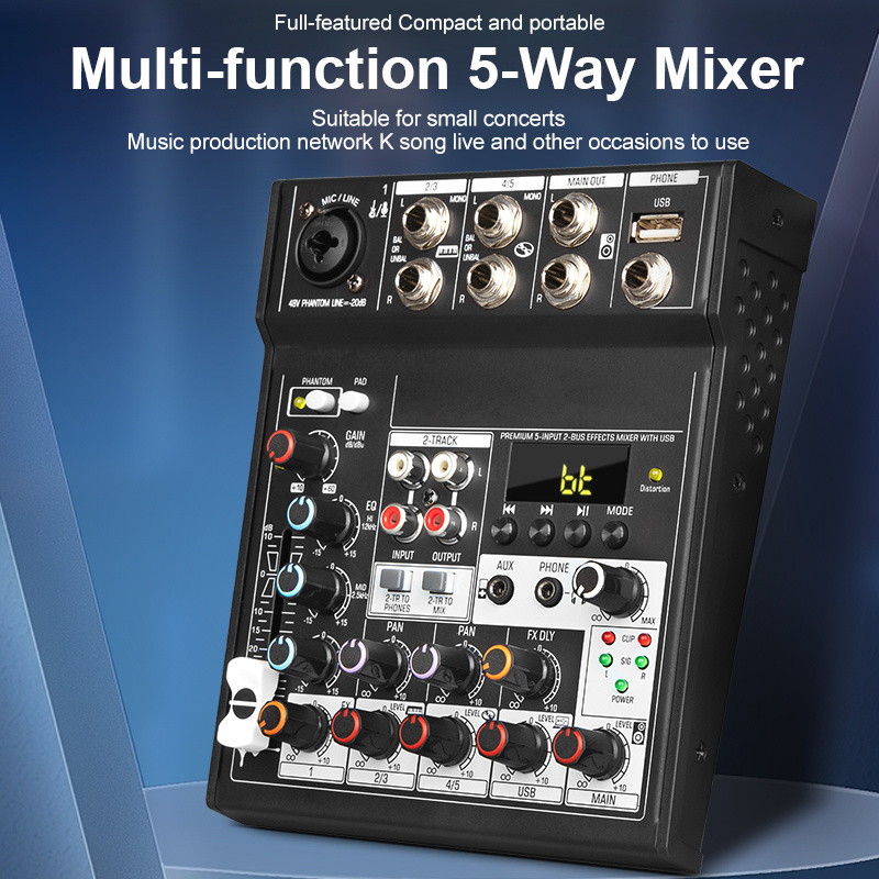 LMBGM CT60X High Quality 6 Channel Digital Professional Sound USB Audio  Mixer With Echo Aux Mp3 USB For Microphone Equipment
