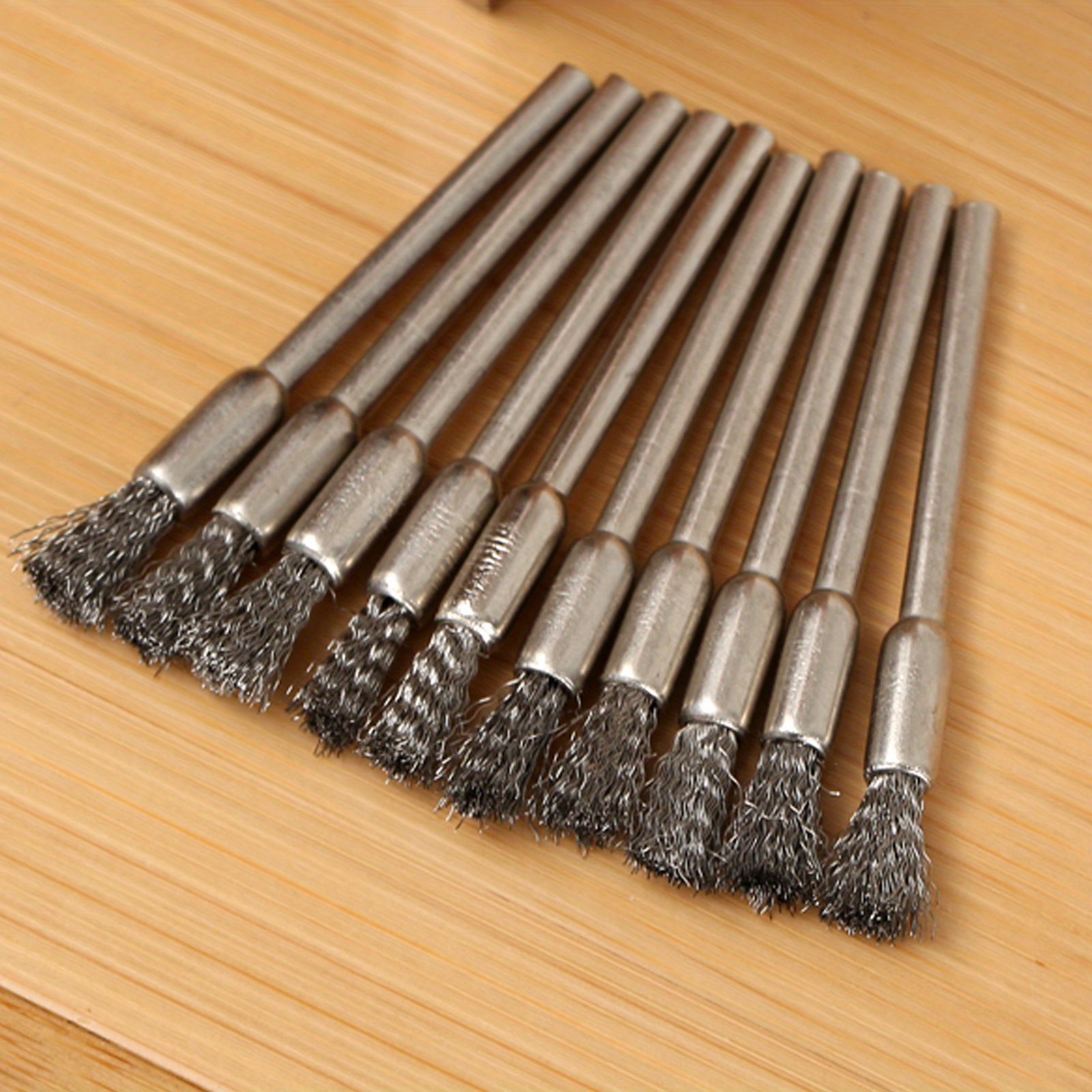 15pcs Pencil Brush Mounting Wire Wheel Brush 3.17mm Shank Set Electric Rotary Tool Grinder