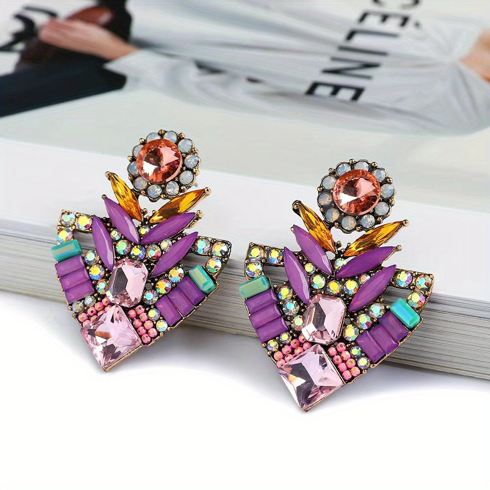 

Boho Style Earrings Silver Plated Paved Shining Zirconia Match Daily Outfits Party Accessories Dupes Luxury Jewelry