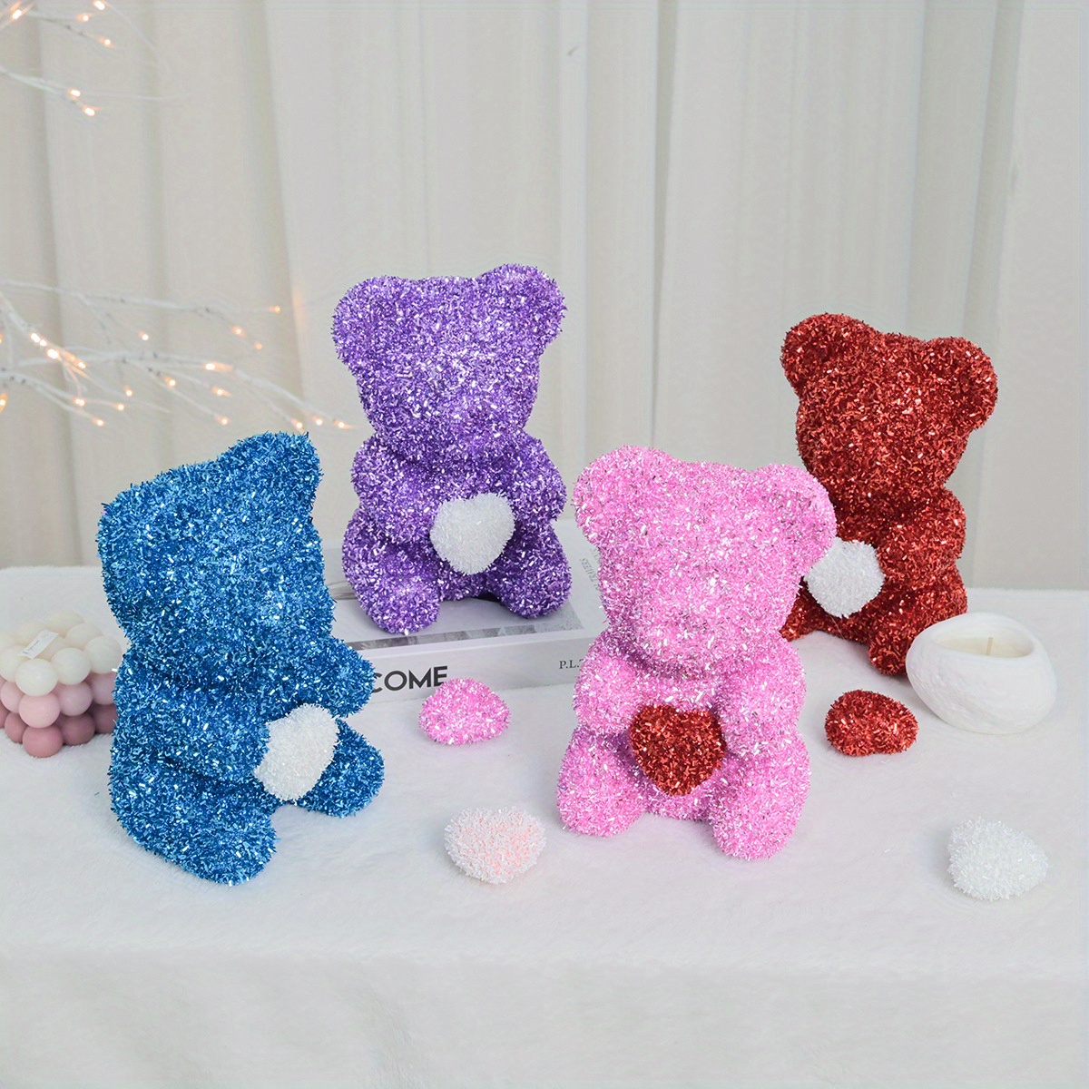 Je t'aime! 10'' Ours en peluche avec cœur rouge, Poupée d'ours en peluche  Poupée Jouets en peluche Décor de Saint-Valentin Cadeaux pour elle / Petite  amie Amant Maman Enfants (b