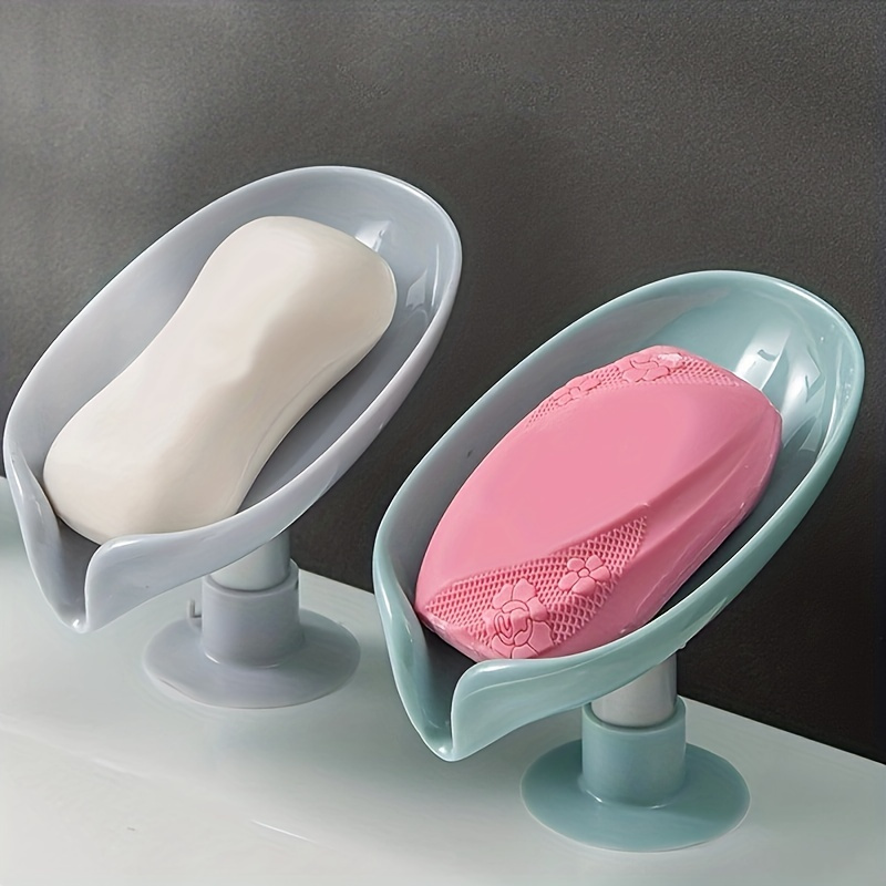 Stylish Leaf shaped Soap Holder With Suction Cup Perfect For Temu