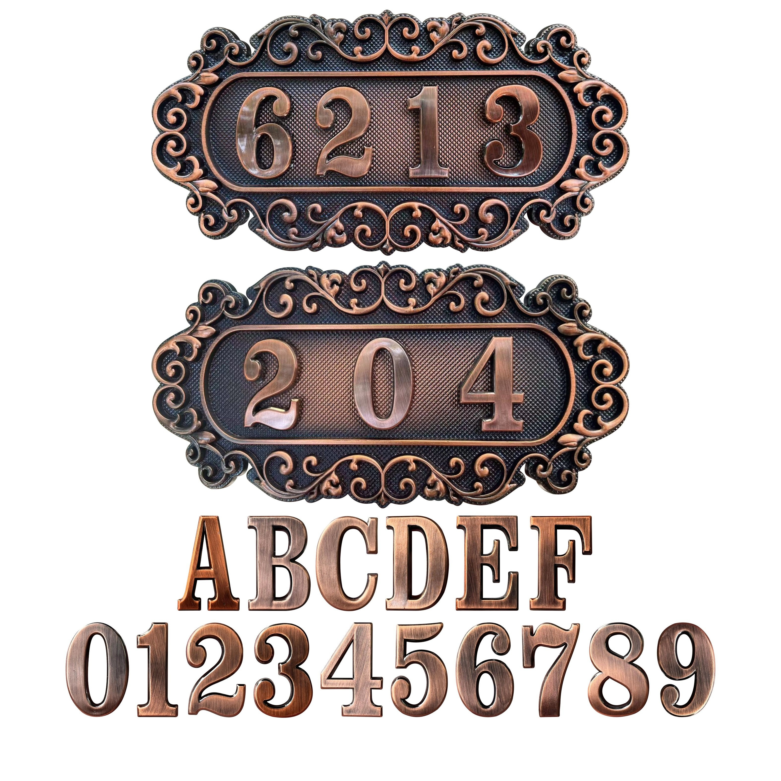 Exquisite Antique Bronze House Number Villa House Number Temu