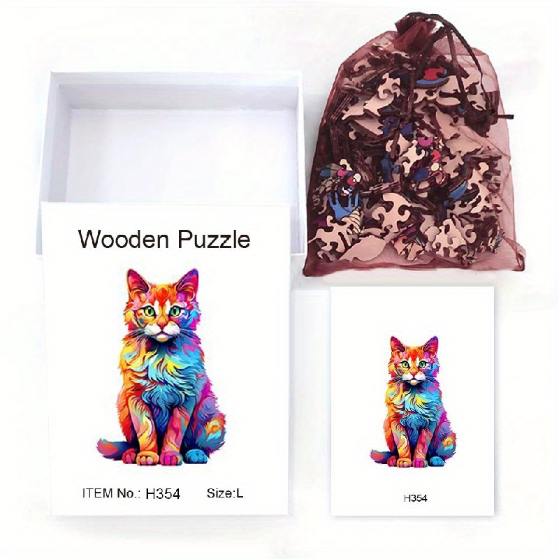 Cat Wooden Puzzle, Exquisite Gift Packaging With Challenging  High-difficulty Puzzles, The Best Gift, Irregular Shape Particles, The  Shape Does Not Rep