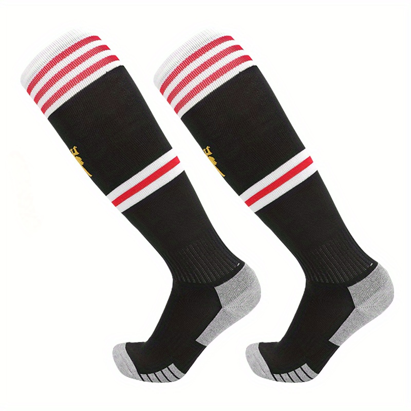 Teen's Over Knee Striped Sport Socks for Football Running