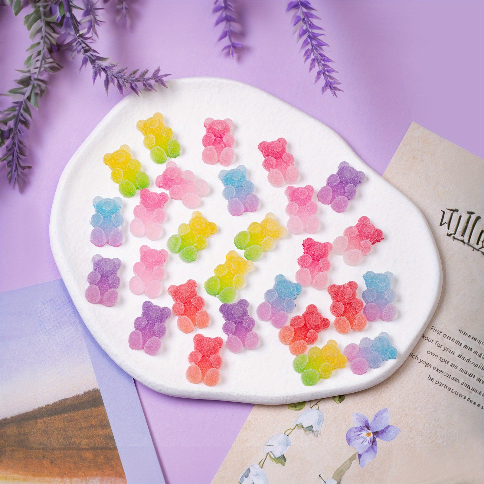 10 Pcs Kawaii Gummy Bear Nail Charms Flatback Resin DIY Crafts For Nail Art  Charms Decoration