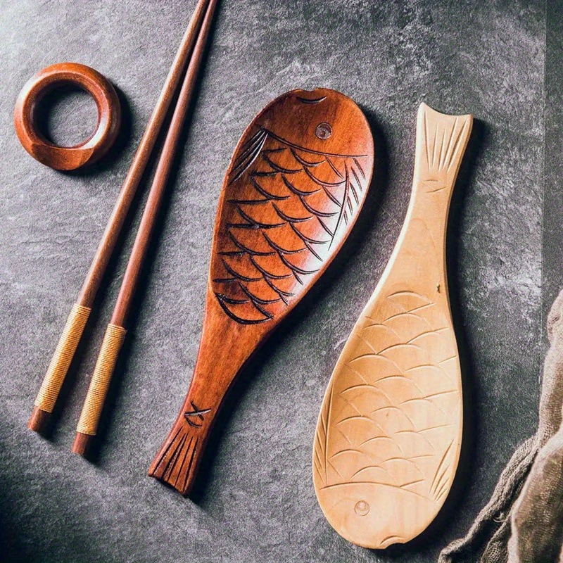 Retro Creative Fish Shaped Rice Spoon, Cute Wooden Non-stick Rice Shovel  Scoop, Kitchen Utensils Supplies, For Restaurant Commercial Use