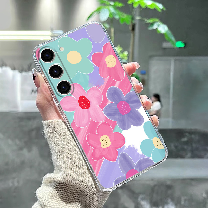 

Luxury Shockproof Clear Pattern Colorful Flower Phone Case For Samsung Galaxy S23 S23 Ultra S20 S20+ S20 Fe S21 Fe 5g S22 S22+ Galaxy A14/a23/a32 55g/a52/a54 5g For Iphone 15plus 15 Pro Max Phone Case