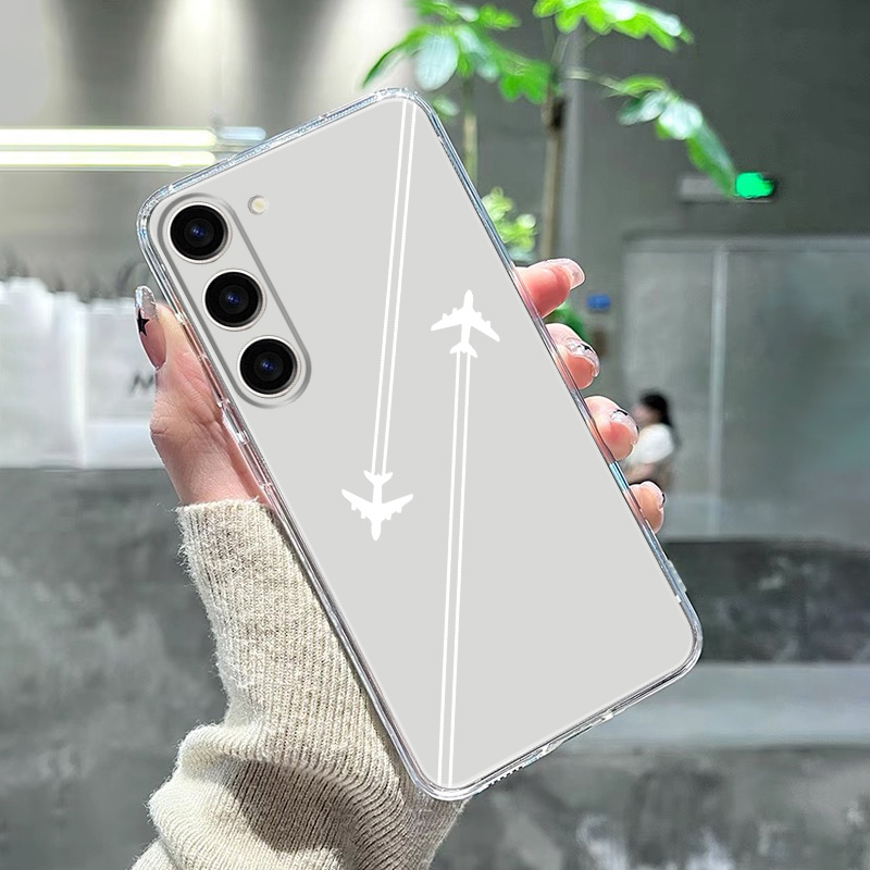 

Luxury Shockproof Clear Pattern 2 White Planes Phone Case For Samsung Galaxy S23 S23 Ultra S20 S20+ S20 Fe S21 Fe 5g S22 S22+ Galaxy A14/a23/a32 55g/a52/a54 5g For Iphone 15plus 15 Pro Max Phone Case