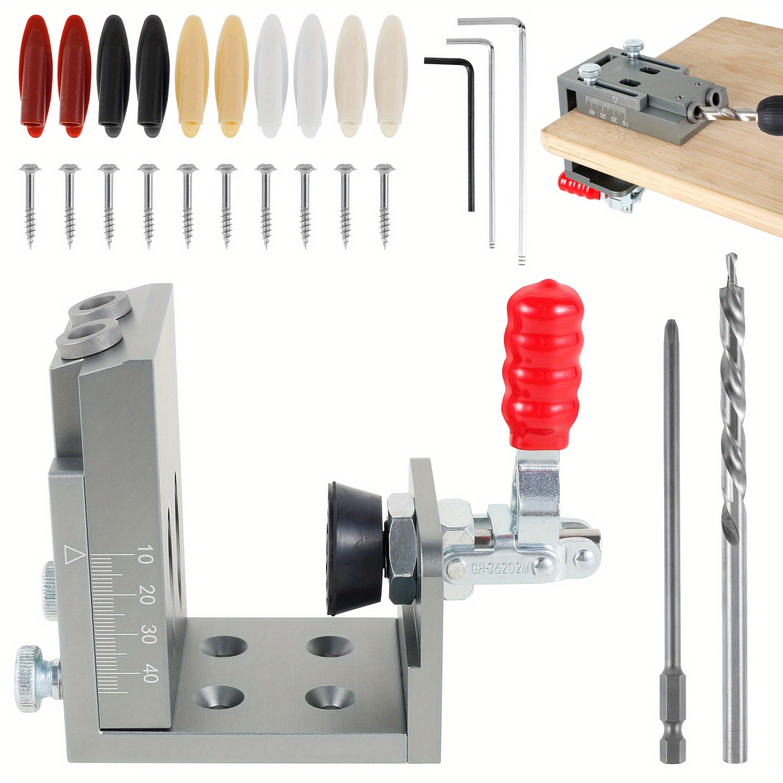 Pocket Hole Jig Kit Increase Woodworking Efficiency 15 - Temu