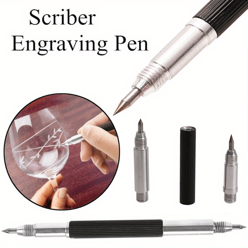 10x Glass Marker Lettering Pen ,Engraving Pen Carbide Scriber ,Construction  Marker Tools ,Scribing Tiles and Marble Gold 