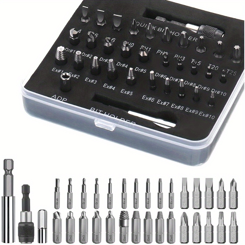 22pcs Stripped Screw Extractor Set Damaged Screw Remover Kit for HSS Broken  Bolt with Magnetic Extension Bit Holder and Socket Adapter