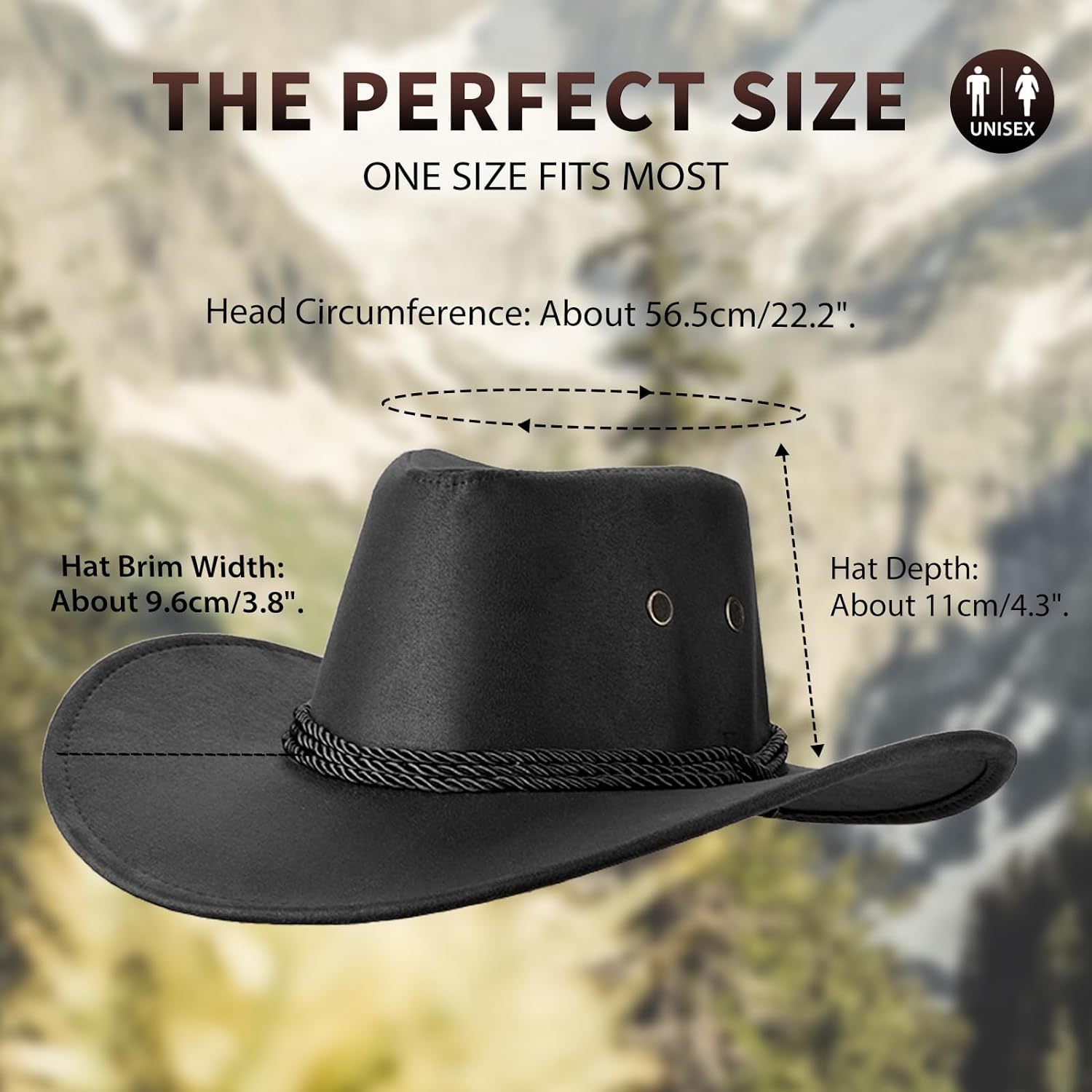2pcs Western Cowgirl Cowboy Hat Solid Color Unisex Jazz Fedoras Classic Wide Brim Sunscreen Fedora Hats For Women Men