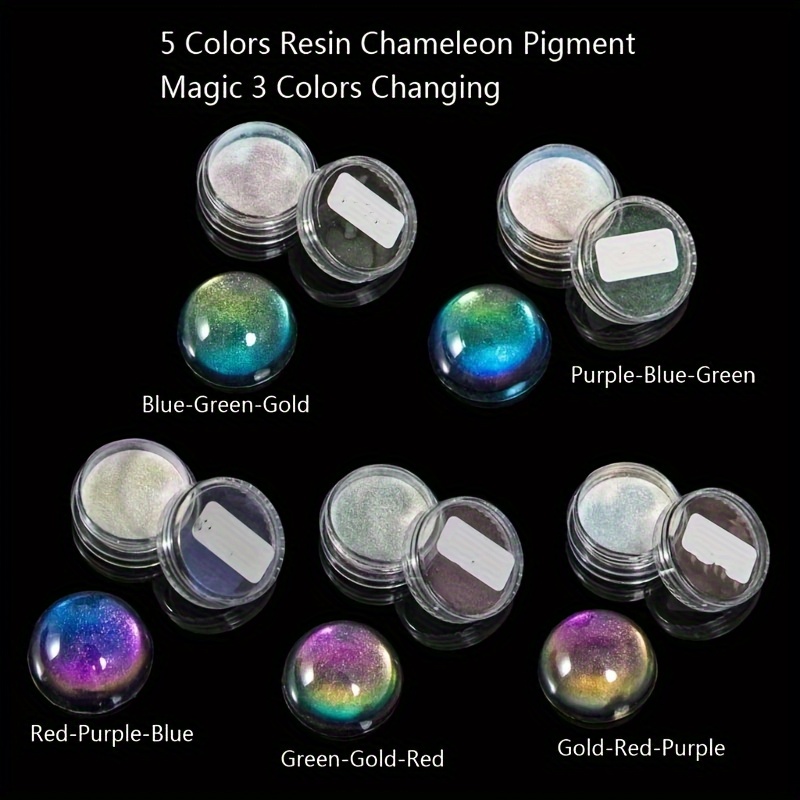 

5pcs Magical Chameleons Pigment Mirror Glitter Powder For Diy Epoxy Resin Colorant Jewelry Making Kit Art Craft Sparkle Glitter Powder Supplies