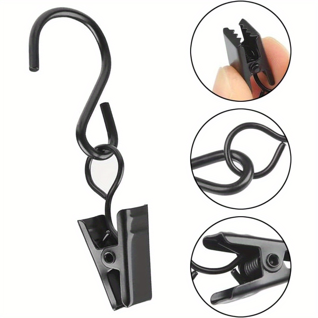 Heavy Duty Stainless Steel Metal Clips Hooks Curtain Photos - Temu