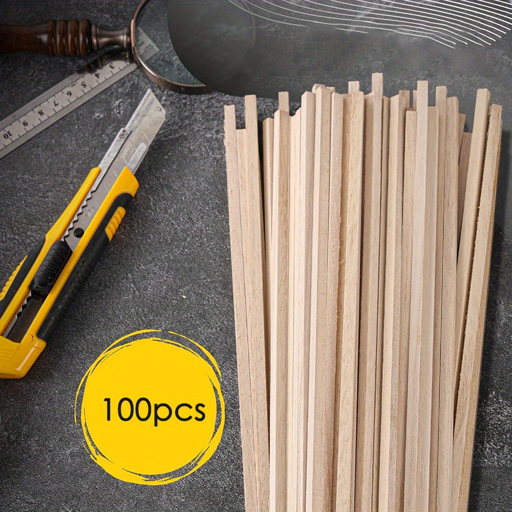 

100pcs 3.94" X 3.94" X 0.12" Basswood Craft Sticks - Wooden Model Building Supplies For Diy Projects