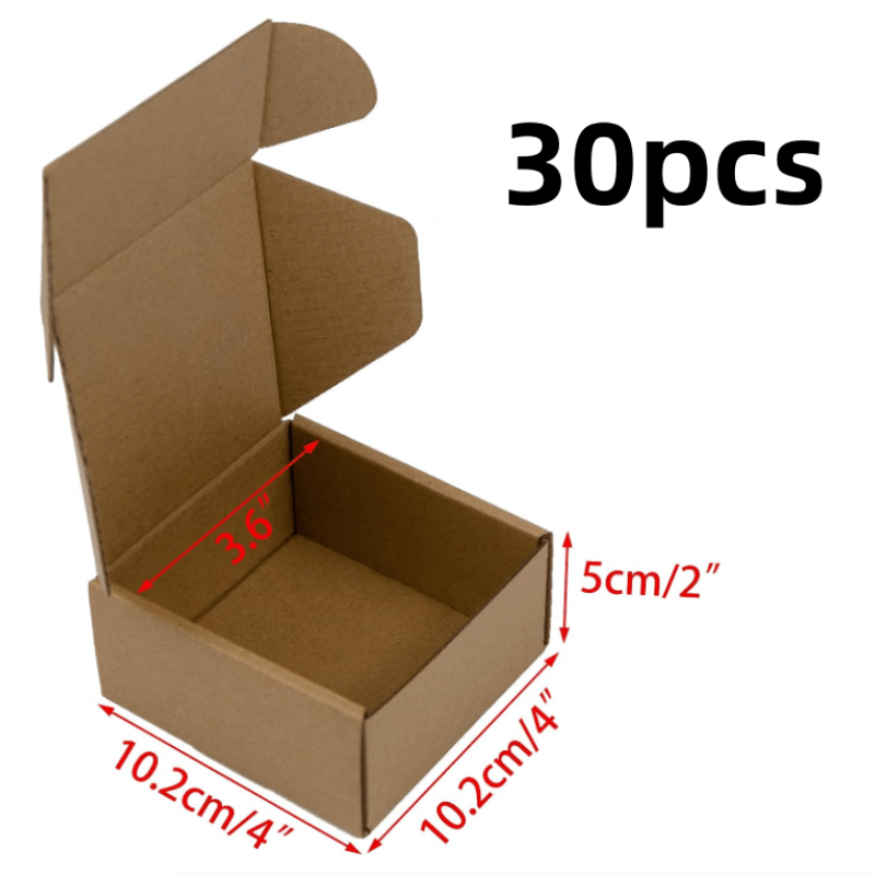 10/30pcs 4x4x2 Inch Shipping Boxes, Brown Cardboard Gift Boxes With Lids For Wrapping Women Men Presents, Small Corrugated Mailer Boxes For Pack