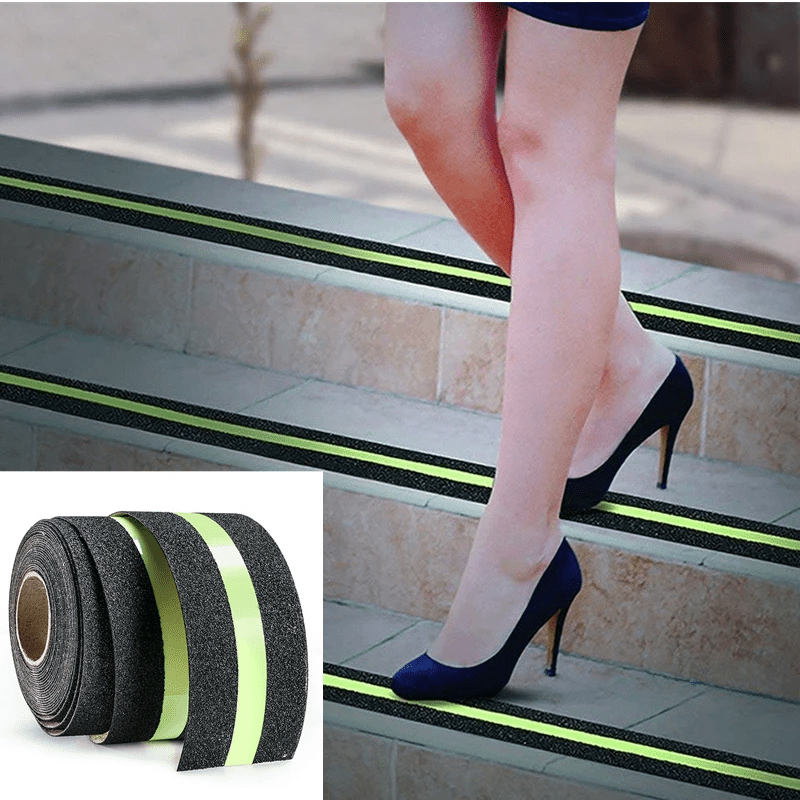 

1pc Anti-slip Tape Roll 1.97in X 196.85in, Glow-in-the-dark Anti-skid Safety Tape For Stairs, Indoor & Outdoor Safety Supplies, Workplace Safety