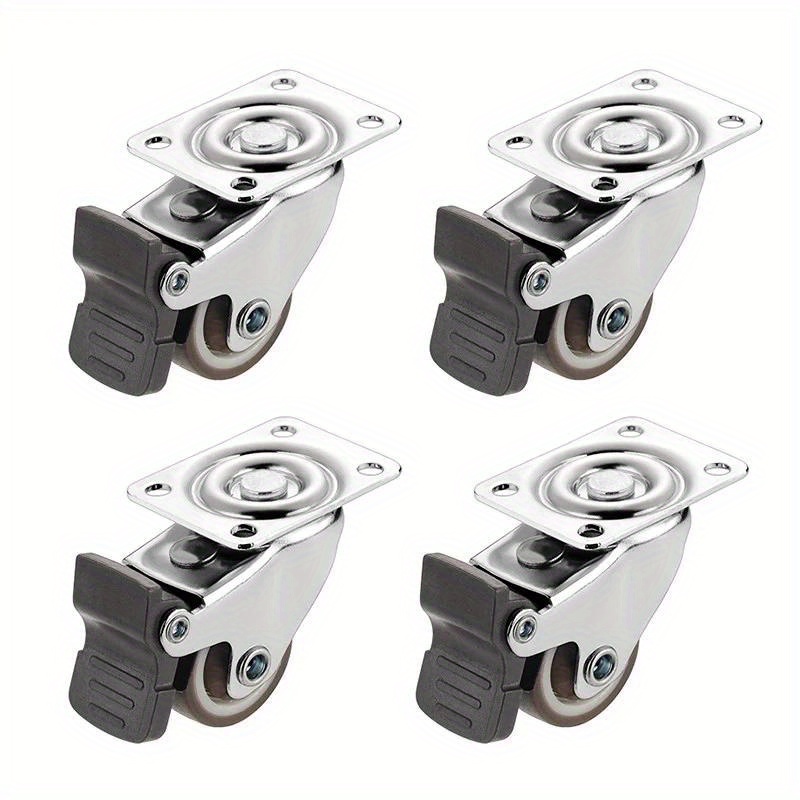 4Pcs Black Rubber Caster Wheels Small Furniture Casters Set Small  Appliances