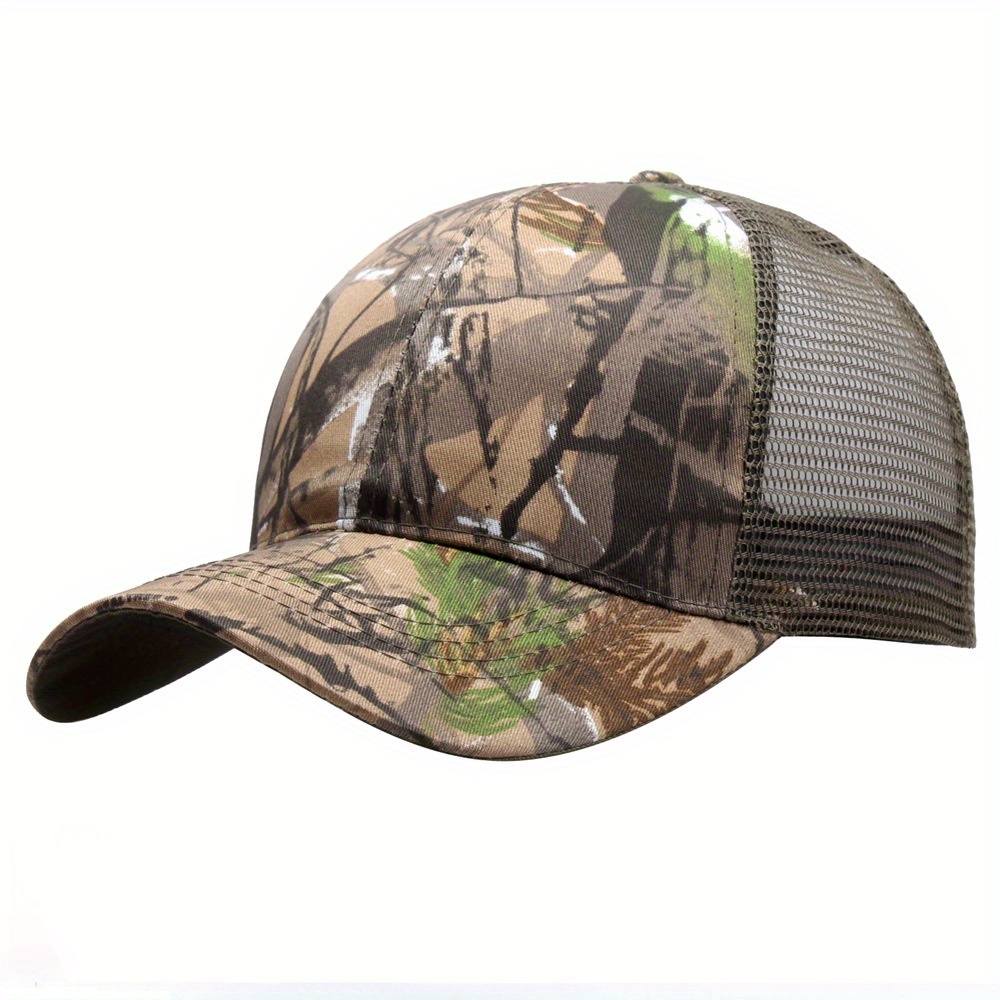 Camouflage Trucker Hat Casual Lightweight Baseball Baseball Hat, Dad Hats Outdoor Adjustable Sunshade Sports Hats for Women Men,Temu