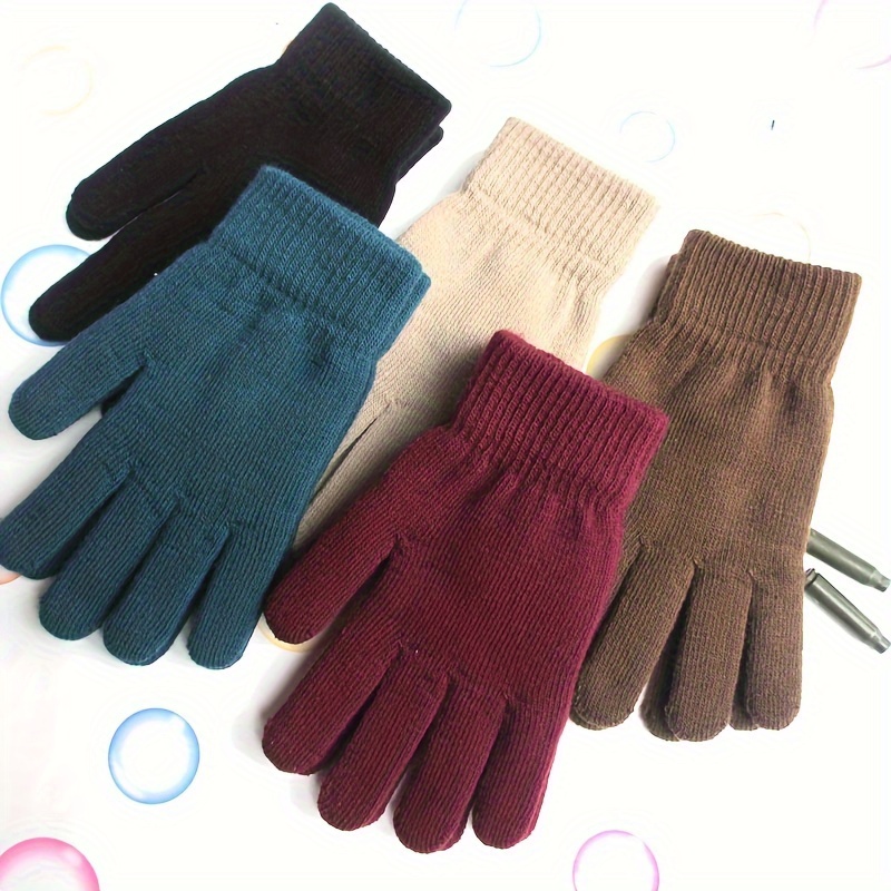 1 Par Guantes Térmicos Punto Mujer Deportes Invierno - Temu Chile