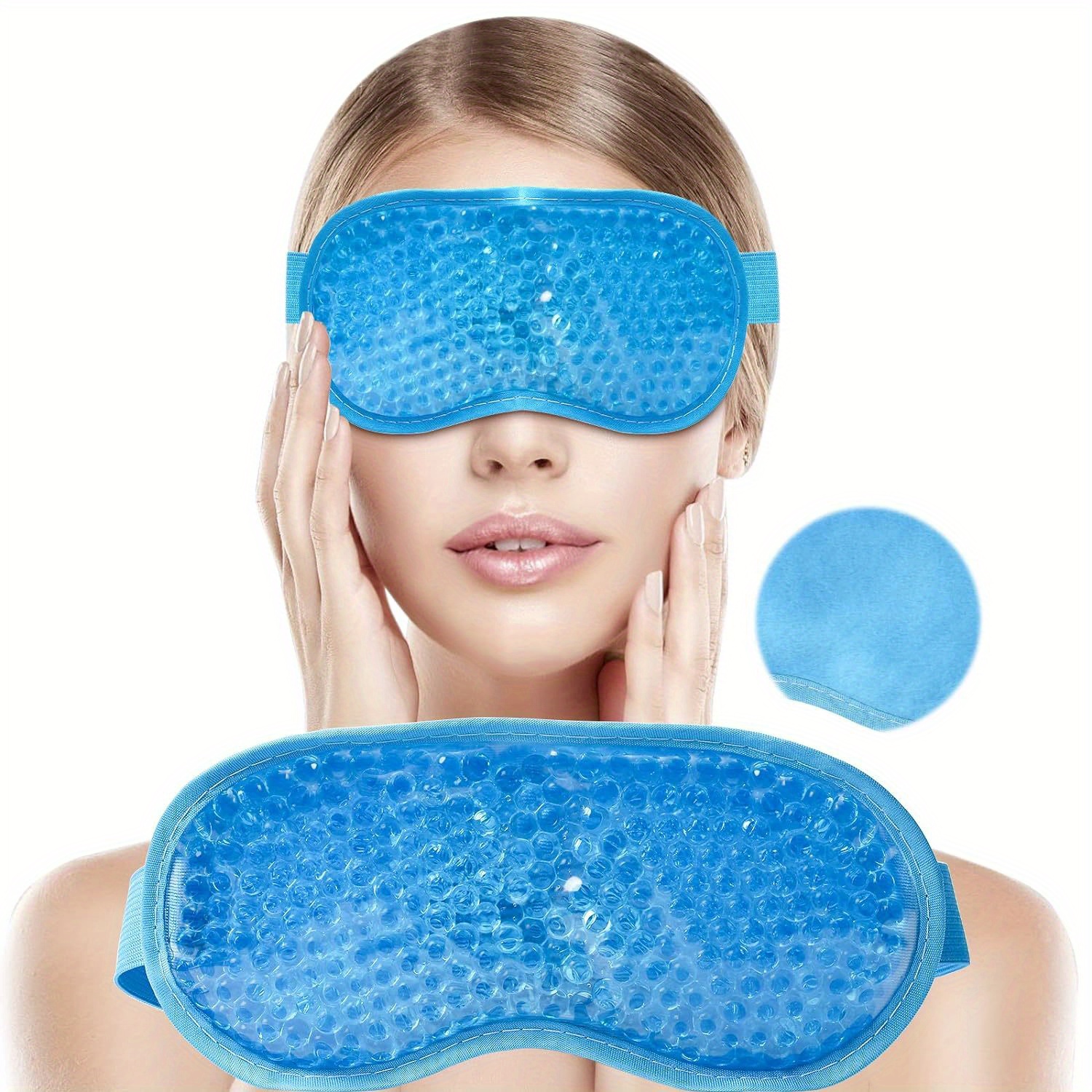 1PC Masque Yeux Froid, Masque Des Yeux Gel Gonflés, Cernes, Migraine  Réutilisable masque froid pour les yeux avec dos en peluche de Poche de  Glace en Yeux pour Thérapie Froid Chaud