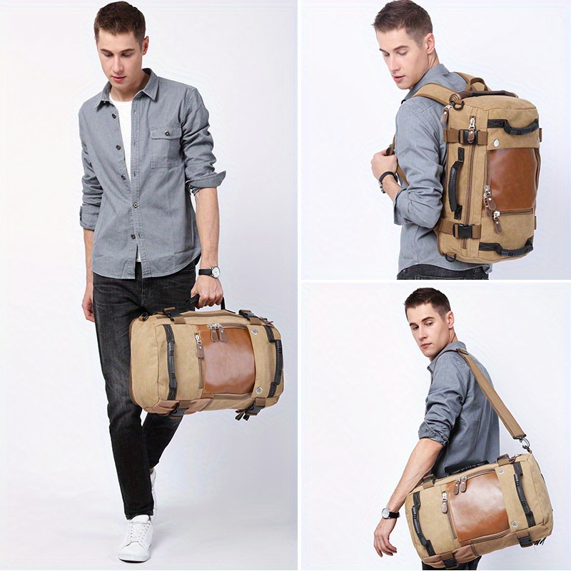 1pc Canvas Backpack, Retro Casual Large Capacity Men\'s Backpack, Multi Functional Travel Backpack