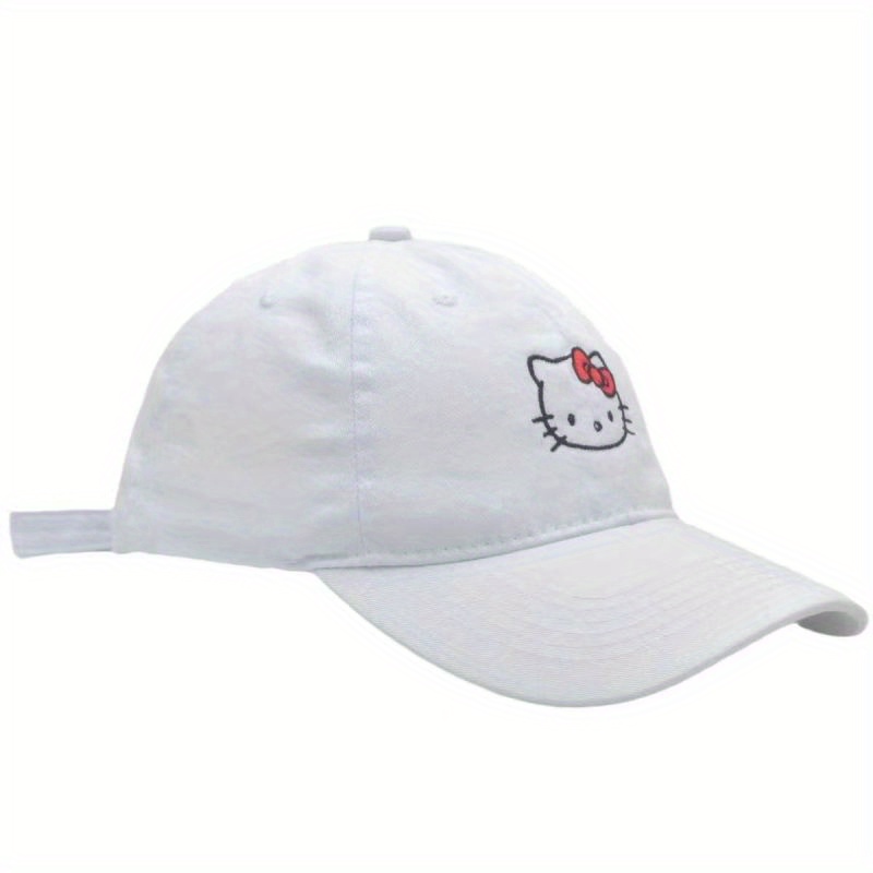 1pc Hello Kitty Washed Baseball Y2K Trend Street Women Fashion Cute Cartoon Sports Sun Hat, Fishing Hat,Temu