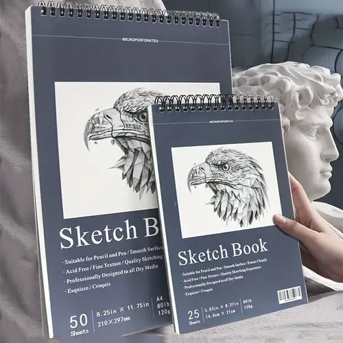 5.5 x 8.5 Sketchbook - Mini Sketch Book - 100 Sheets (68 lb/100gsm) Sketch  Pad, Acid-Free Drawing Paper Top Spiral Sketchpad for Dry Media
