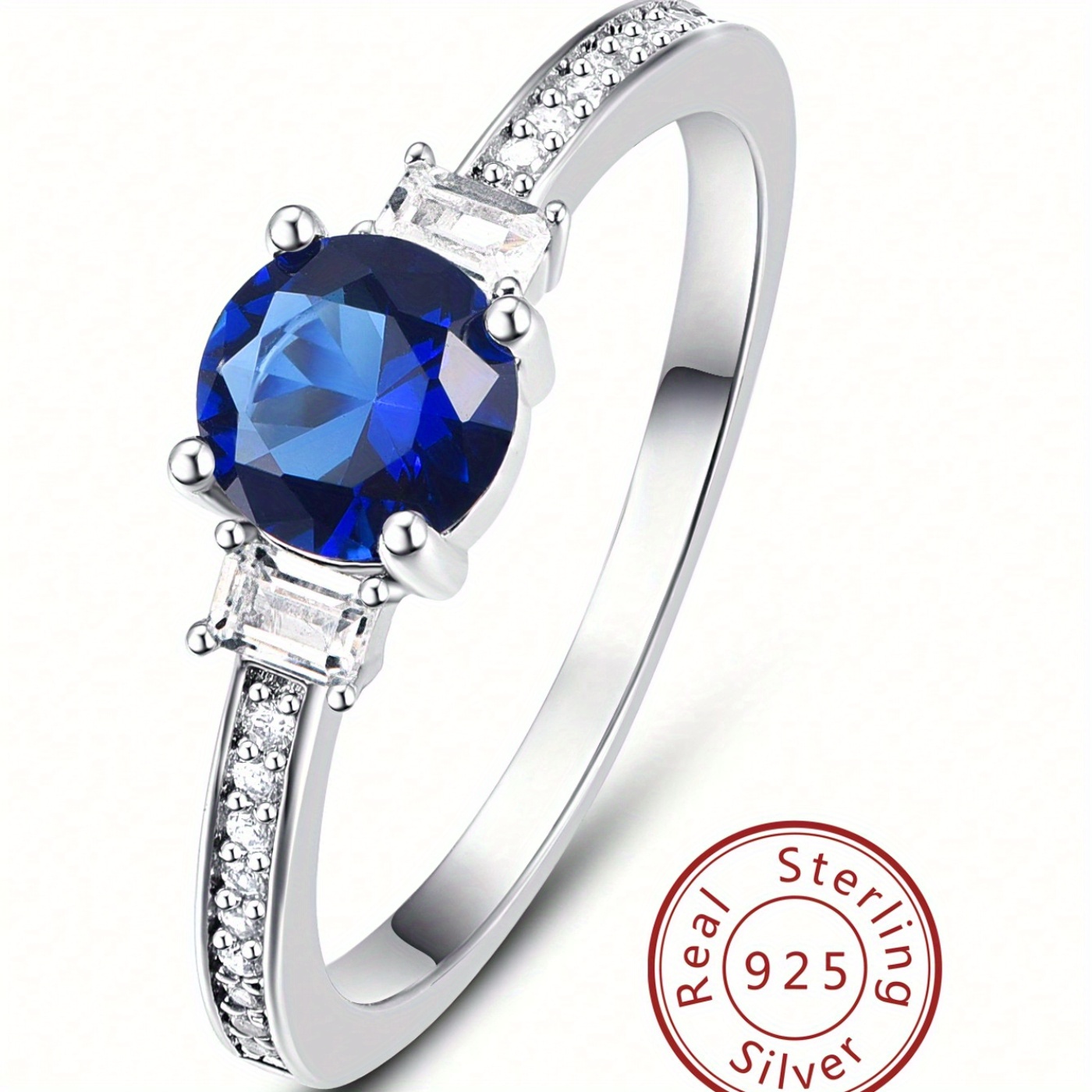 Anillo de oro de 14 k con piedra anillo de mujer anillo azul