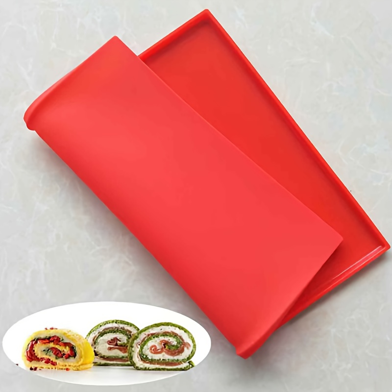 TEMU 1pc, Swiss Roll Cake Mat 12.2''x10.23'', Silicone Swiss Roll Mold, Baking Tools, Kitchen Gadgets, Kitchen Accessories