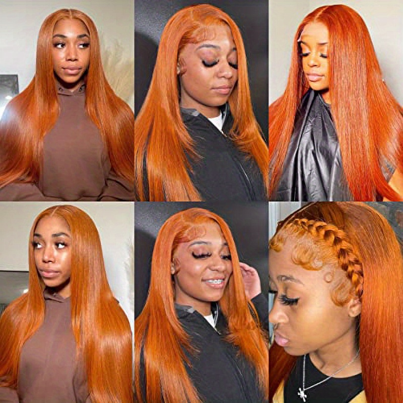 Orange Ginger Lace Front Wig Human Hair 13x4 Straight Lace Frontal