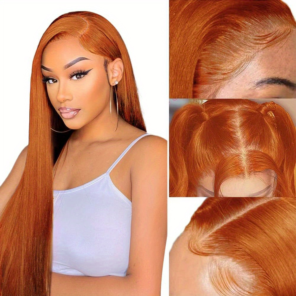 Ginger Wig Ginger Orange Body Wave Lace Front Wig Glueless Lace Wig Body Wave Wig With For Women 250 Density HD